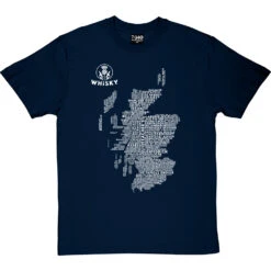 Scottish Whisky Typography Map T-Shirt 27 Scottish Whisky Typography Map T-Shirt -Tshirt Store whisky type map tshirt 2 navybluetshirt