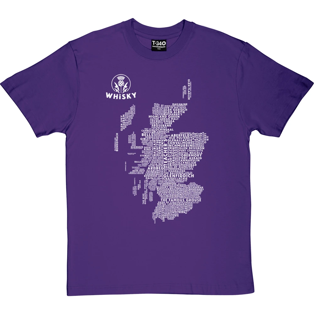 Scottish Whisky Typography Map T-Shirt 2 Scottish Whisky Typography Map T-Shirt - Image 2