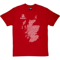 Scottish Whisky Typography Map T-Shirt 29 Scottish Whisky Typography Map T-Shirt -Tshirt Store whisky type map tshirt 2 redtshirt