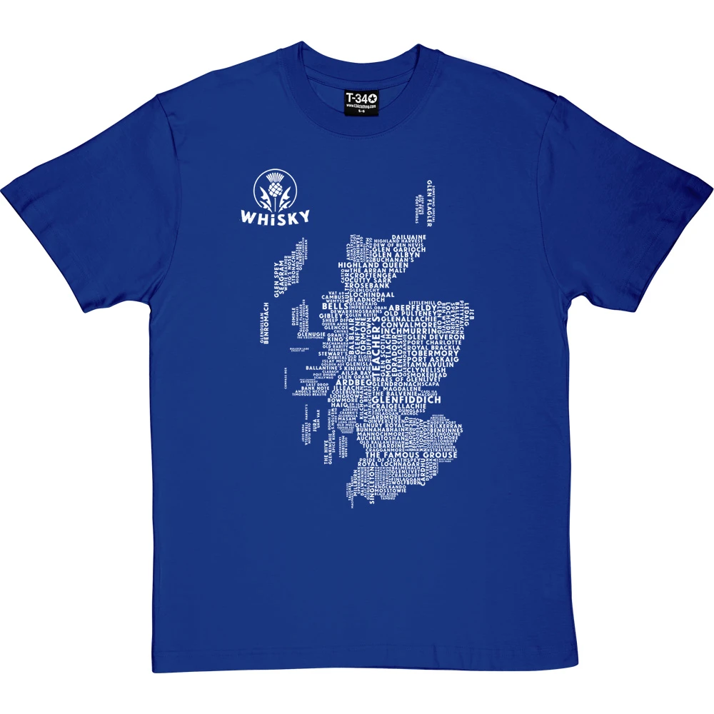 Scottish Whisky Typography Map T-Shirt 14 Scottish Whisky Typography Map T-Shirt - Image 14
