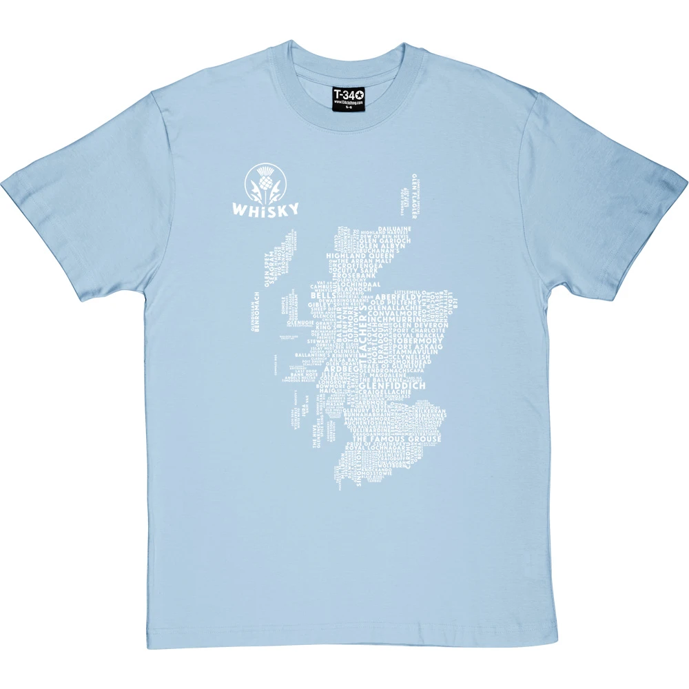 Scottish Whisky Typography Map T-Shirt 13 Scottish Whisky Typography Map T-Shirt - Image 13