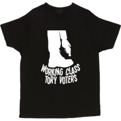 Working Class Tory Voters (Shooting Themselves In The Foot) T-Shirt -Tshirt Store working class tory voters tshirt 2 black mens v neck tshirt